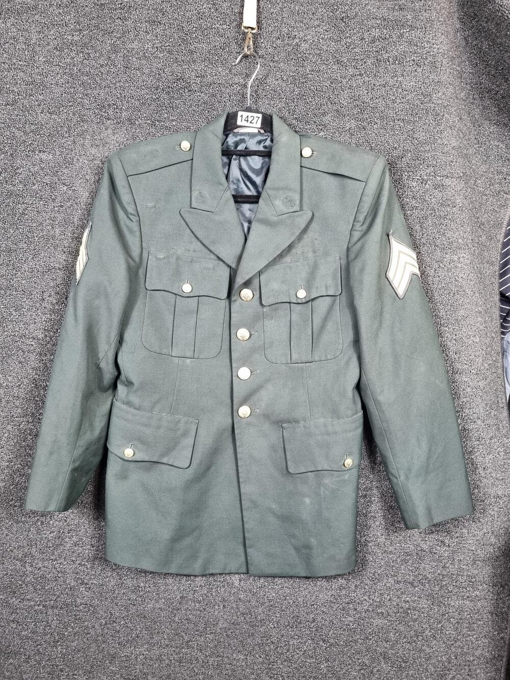 VTG DSCP Coat Mens 38S Wool Polyester Dress Uniform Military Jacket 90s